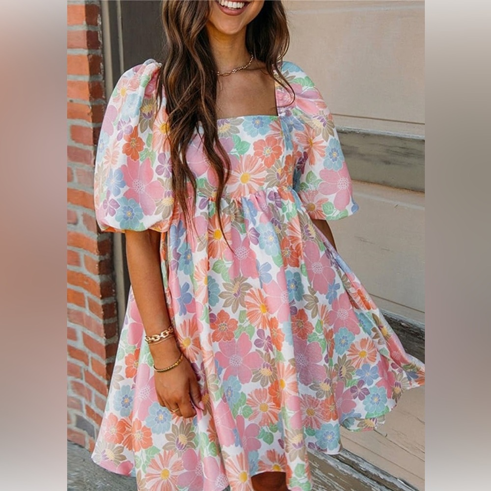 Floral Puff Sleeve Dress